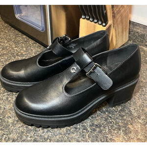 GBG Los Angeles Chunky Platform Mary Jane Shoes Womens Sz 11 Black Pleather